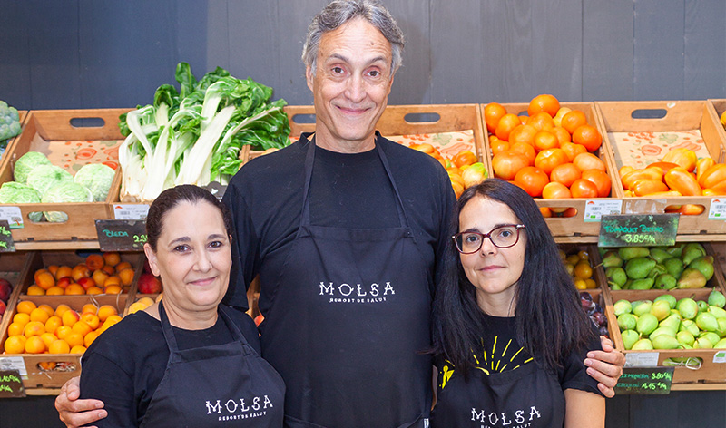 Vadó Mora, coordinador de la cooperativa de botigues Molsa, i Pep Ribé, Responsable de Comunicació