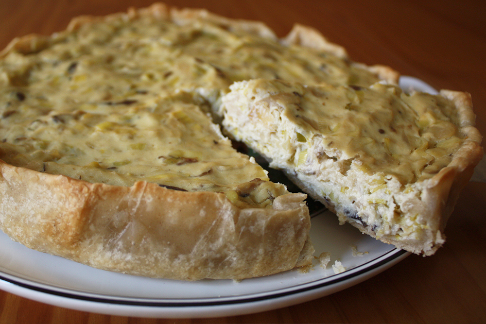 Quiche vegana de puerros y shiitake - Recetas veganas - Molsa